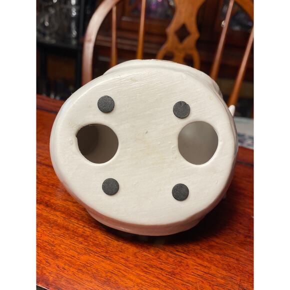 VTG White Ceramic Dove Bird with gold accents Reticulated side openings GUC - Picture 11 of 15